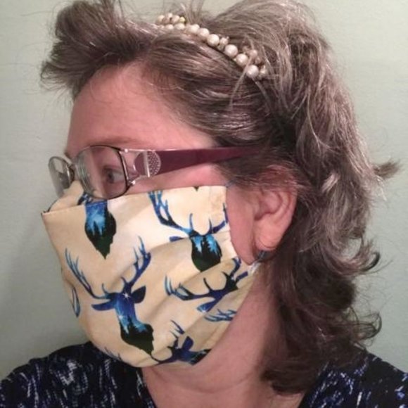 Dear Head Twilight on Gold Cotton mask w/polyp… - Picture 4 of 6